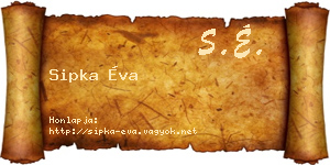 Sipka Éva névjegykártya